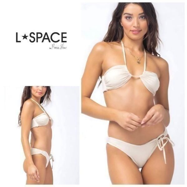 New. L*SPACE bone shimmer bikini. XL. Retails 189