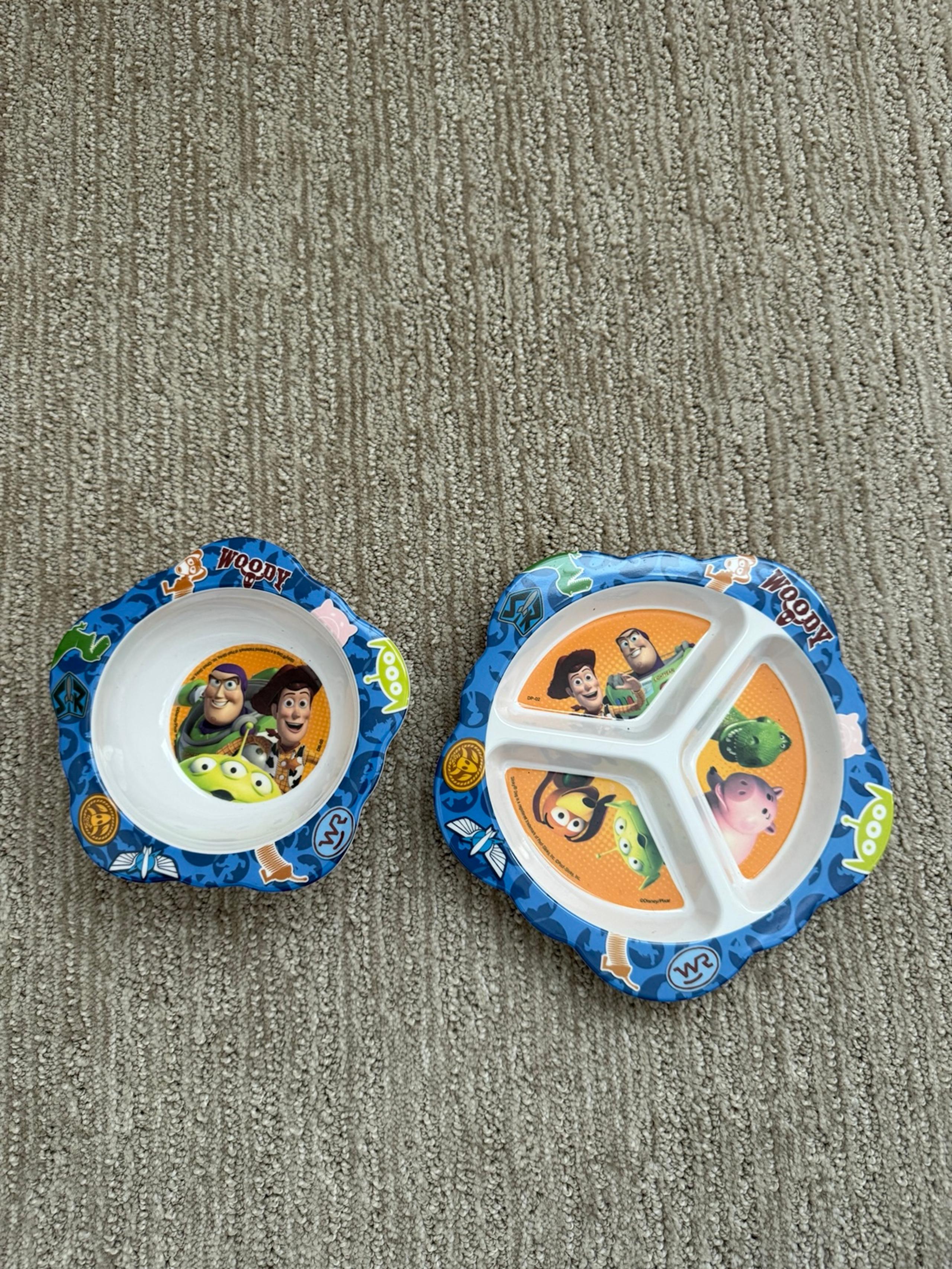 Playtex Toy Story 3 Disney Pixar BUZZ LIGHTYEAR Woody Bowl + Plate