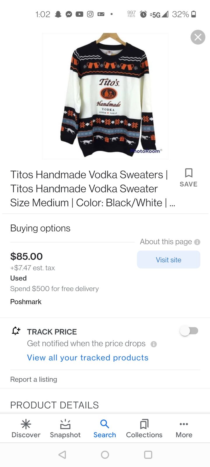 Tito's vodka sweater