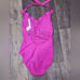 BLEU by Rod Beattie hot pink ruffle one piece bathing suit size 12 new!!