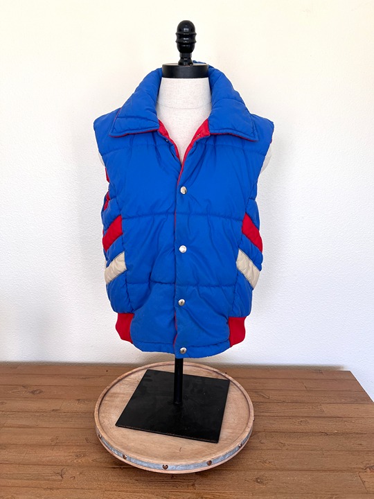 VTG 70s Carters Trail Vest USA L Insulated Green Snap Puffer