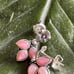 Carolyn Pollack Sterling Silver Pink Mother of Pearl Gemstone Flower Dangle Earr