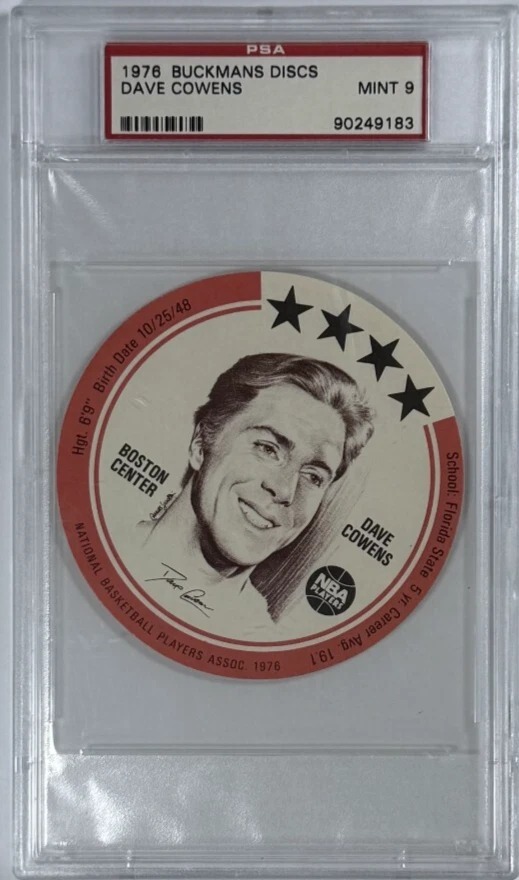 Dave Cowens (HOF) 1976 Buckmans Discs PSA 9 (MINT) Basketball Card