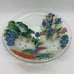 Peggy Karr Bunny Rabbits Carrots Flowers Garden Fused Glass Serving Bowl 13”
