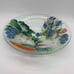 Peggy Karr Bunny Rabbits Carrots Flowers Garden Fused Glass Serving Bowl 13”