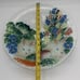 Peggy Karr Bunny Rabbits Carrots Flowers Garden Fused Glass Serving Bowl 13”