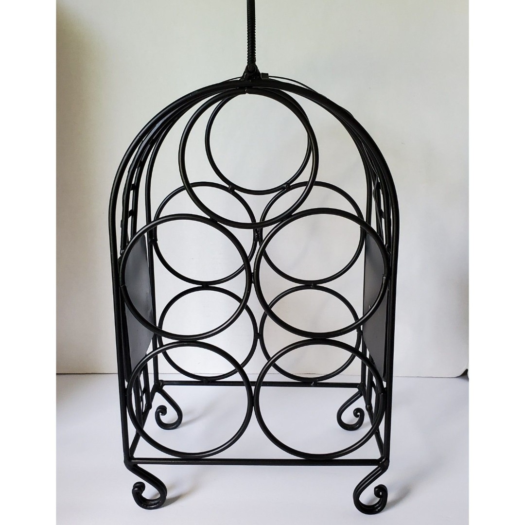 Wine Holder Holds 5 Wines 17½ x 9 x 6 with Fleur de Lis Tile Accent