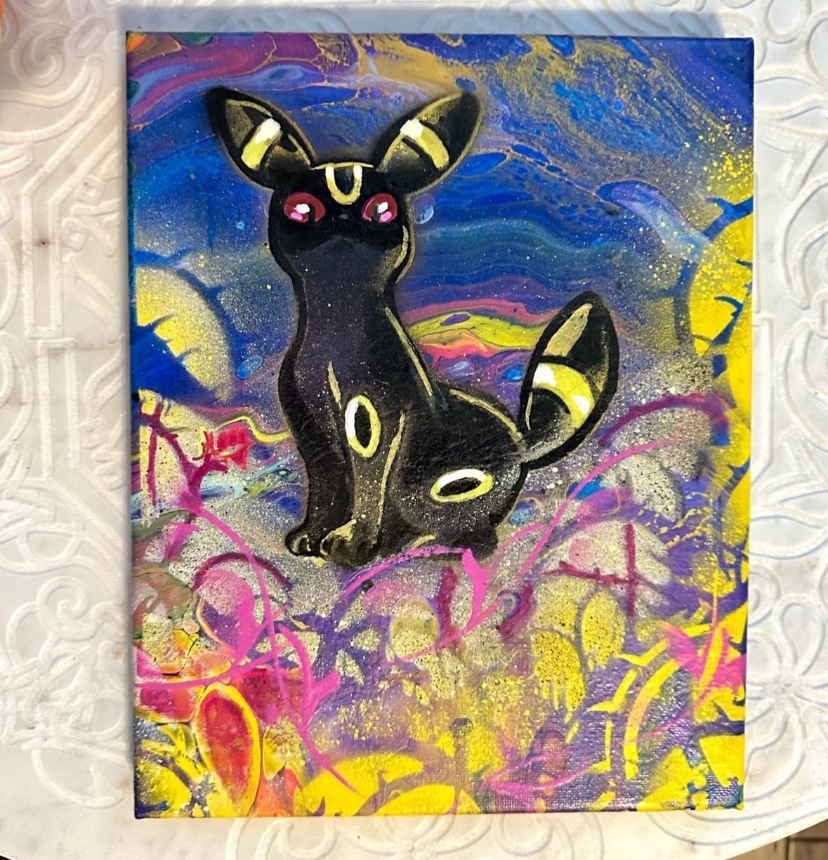 Umbreon Pokemon Inspired Canvas Painting - Fanart