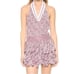 Poupette St. Barth Women's XS/S Beline Mini Dress Purple Clover White Fringe