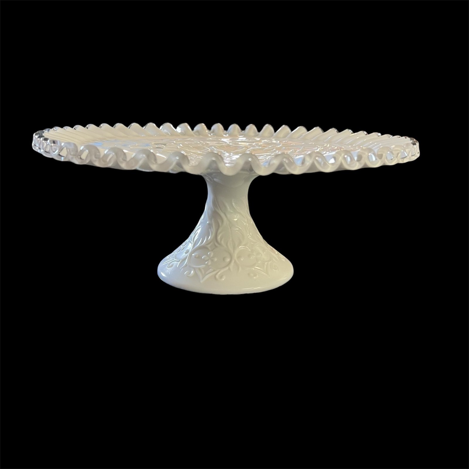 Vintage Fenton Silver Crest Spanish Lace Pedestal Cake Plate
