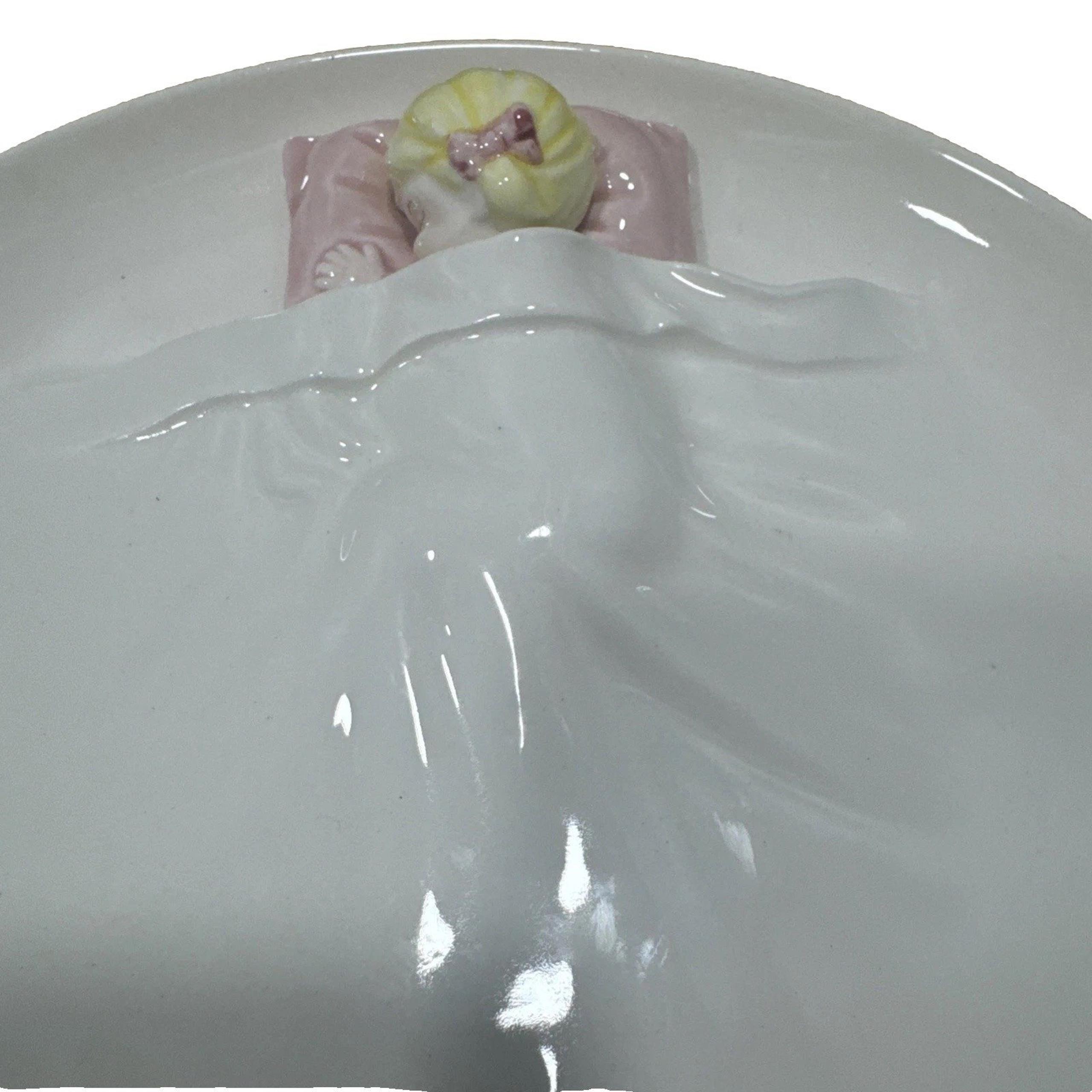 Decorative Plate Sleeping Baby Girl Nursery Room Shabby Wall Shelf Japan Shower