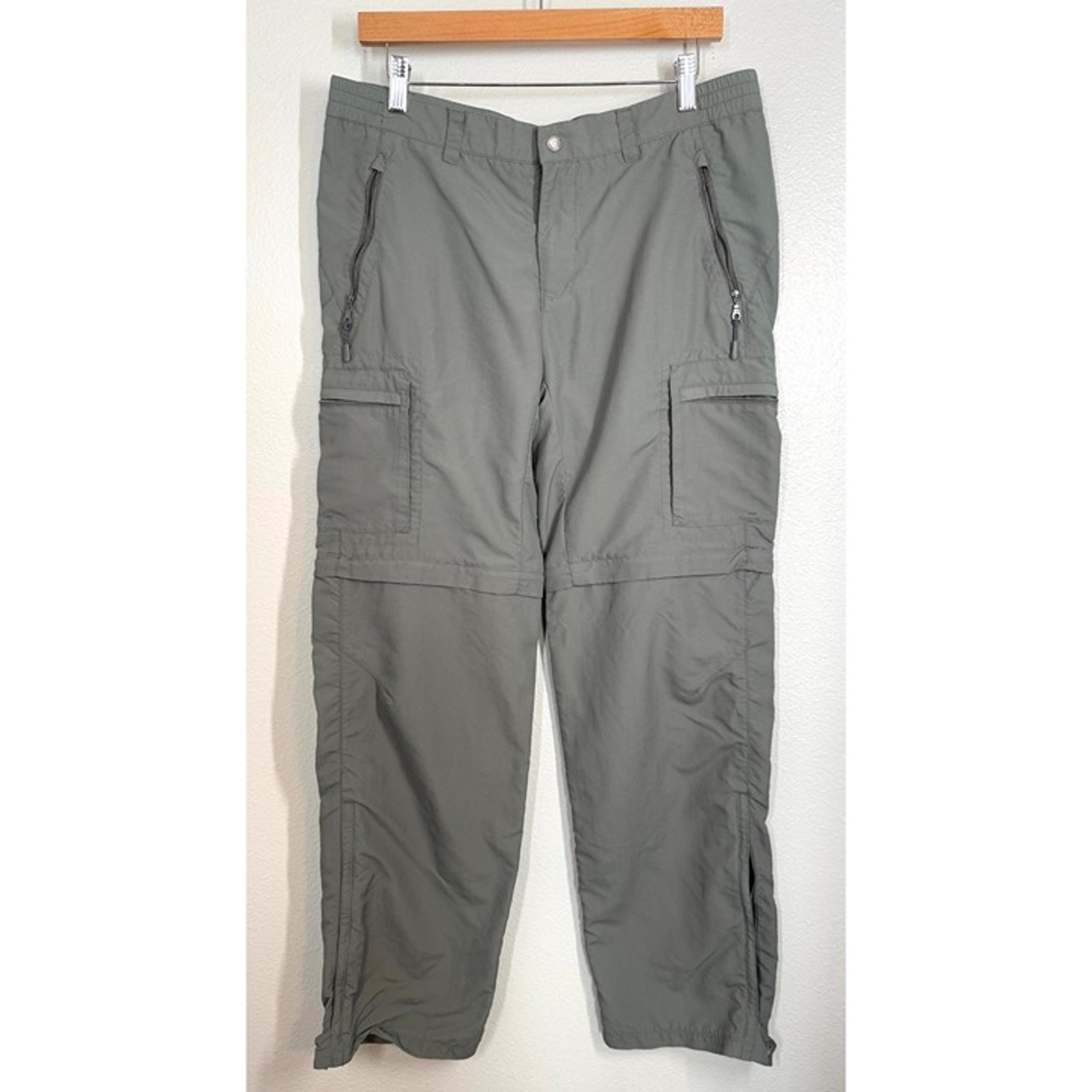 REI UPF 50 Women's Convertible Cargo Hiking Pants Size 16 T Army Green Shorts