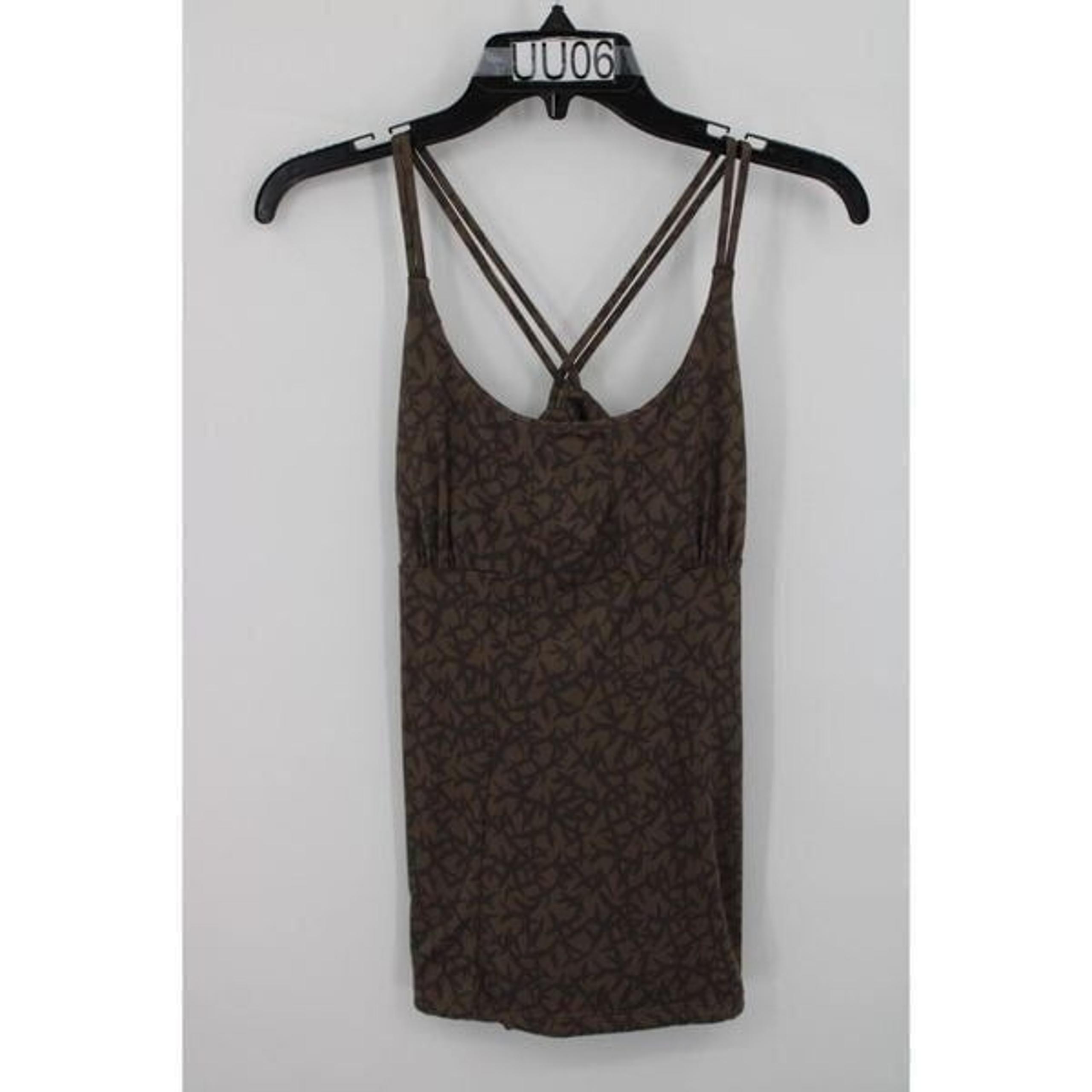Patagonia Built In Bra Tank Top Women’s sz MEDIUM Latticeback Athletic Brown