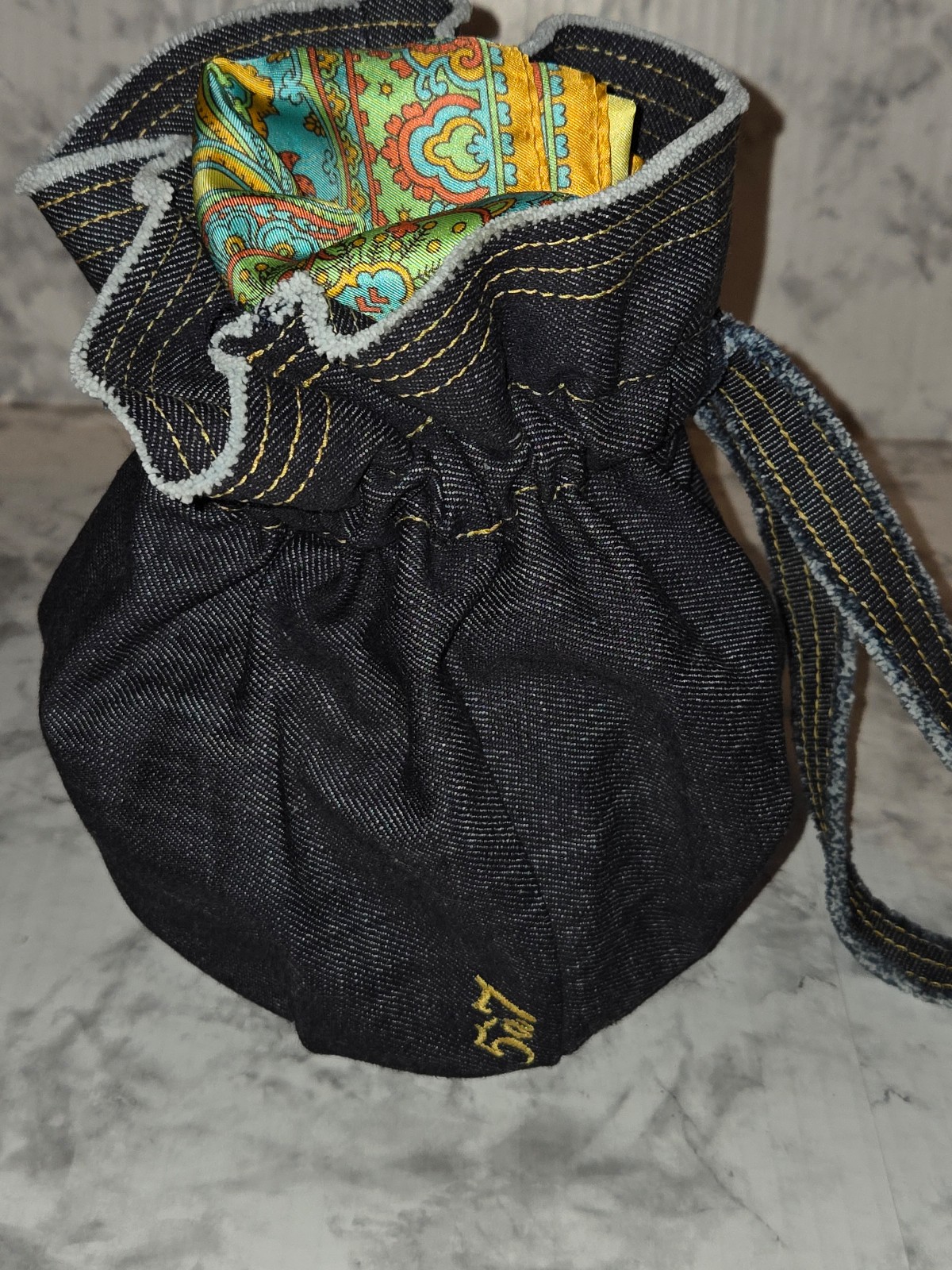 Cinq a Sept Bisou indigo denim mini bucket bag