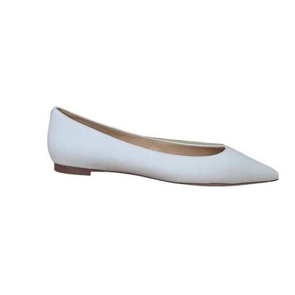 NIB Sam Edelman Sally White Leather Pointed Toe Flats Size 8