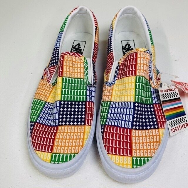 VANS Classic Slip On PRIDE LGBTQ+ Multicolor Rainbow Low Top Men's Size 10