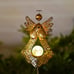 Angel Stake Solar Lights with Crackle Glass Globe Waterproof 40.5 inche