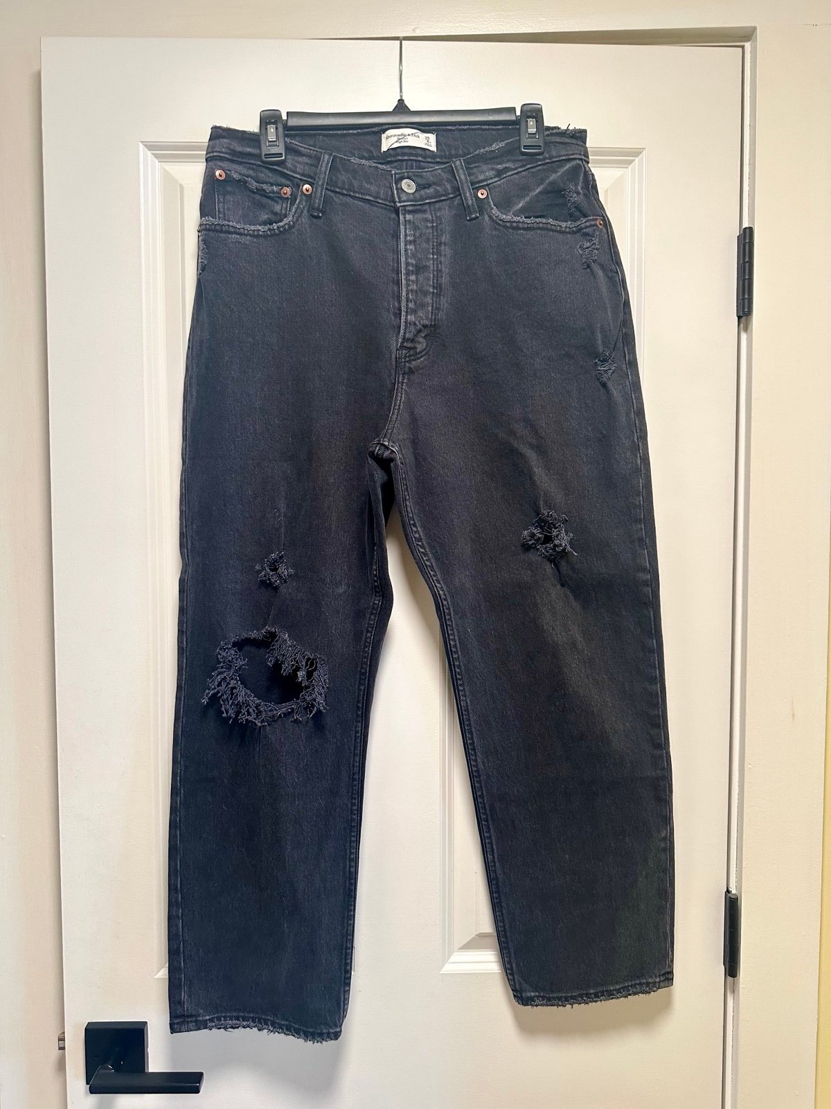 NWOT Abercrombie & Fitch The Dad High Rise 29/8 XS Black Jeans