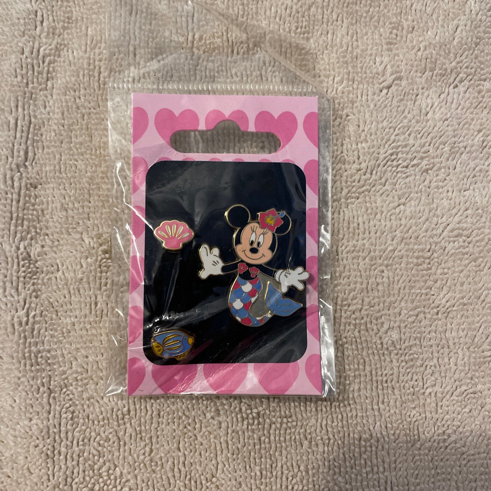 Rare JDS Minnie Mouse Mermaid 3 Pin Set Mermaid Shell Disney Pin