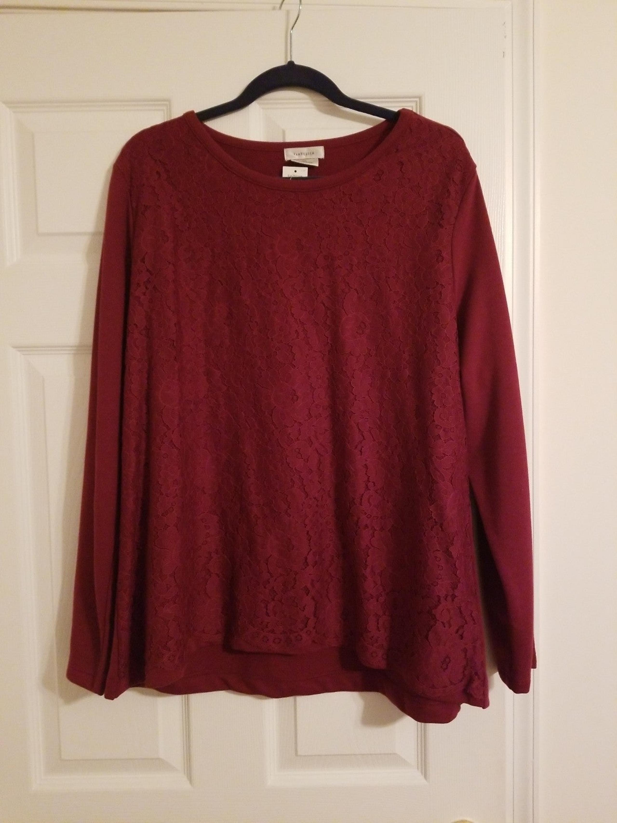 NWT Lace Front Sweatshirt Van Heusen