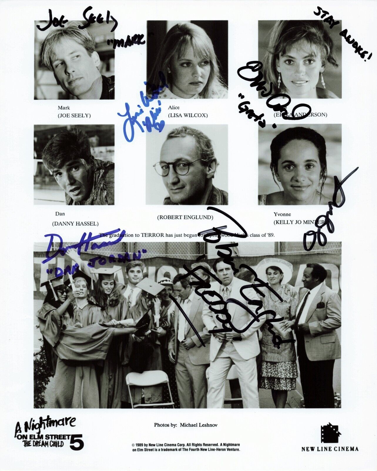 Nightmare on Elm Street 6x Signed 8x10 Photo Autographed Robert Englund Jo Seely
