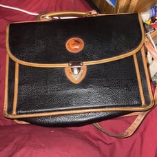vintage Dooney and Bourke black leather briefcase