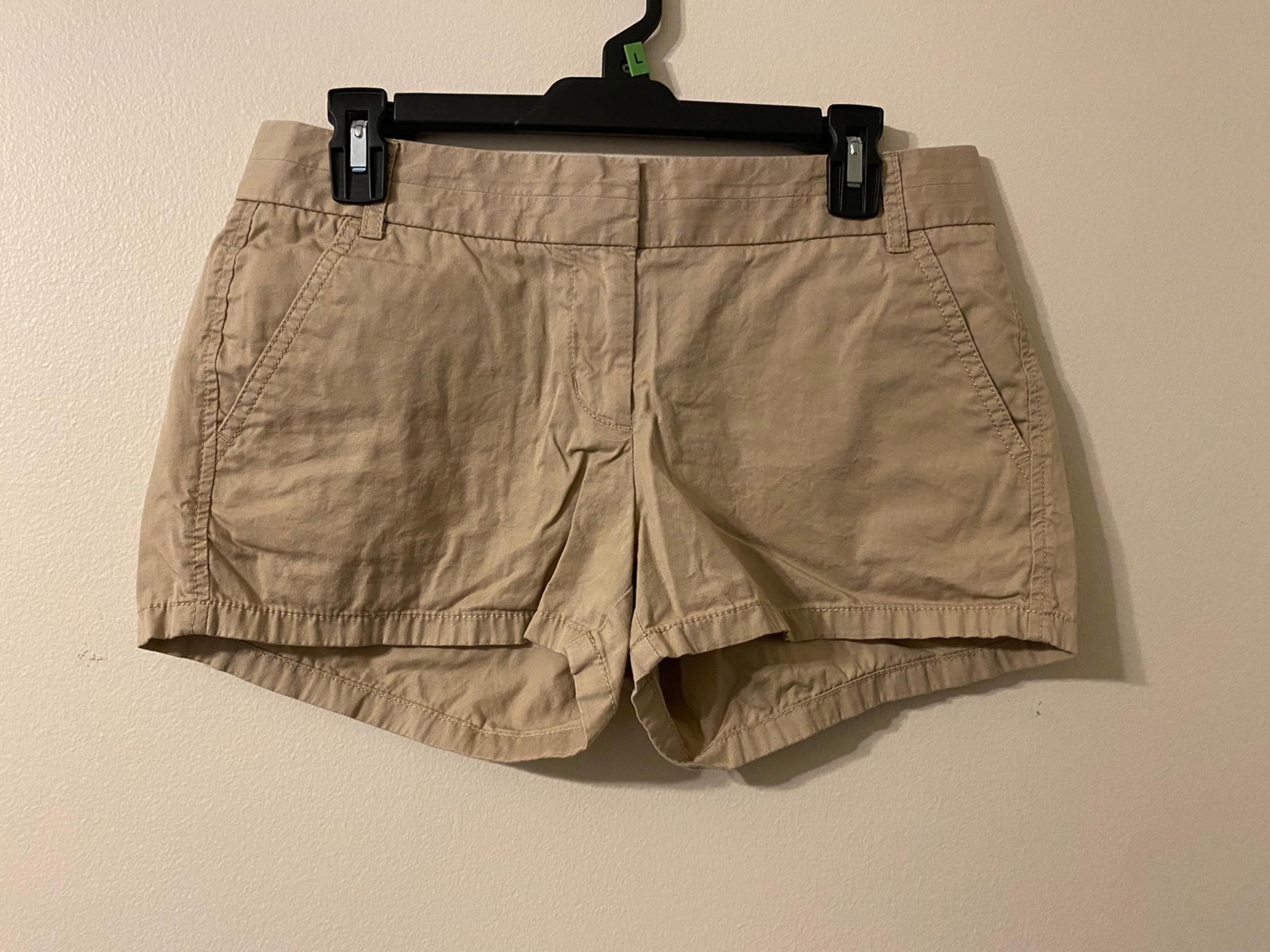 Womens J. Crew 3” Khaki Chino Shorts 100% Cotton Size 4