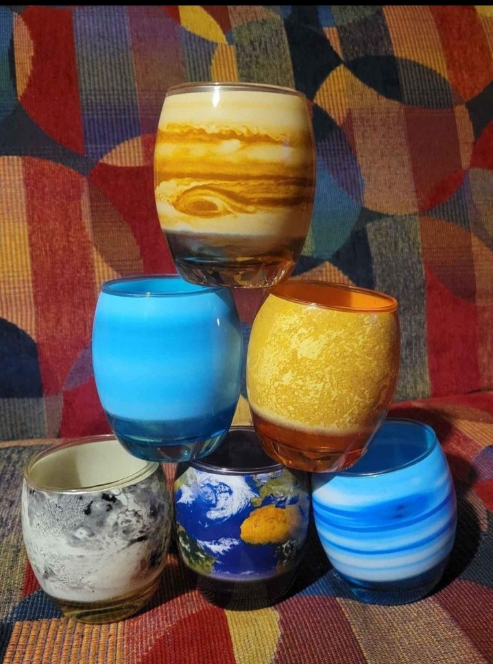 SURREAL Entertainment Set Of 6 Solar System Planet Glasses Surreal Entertainment