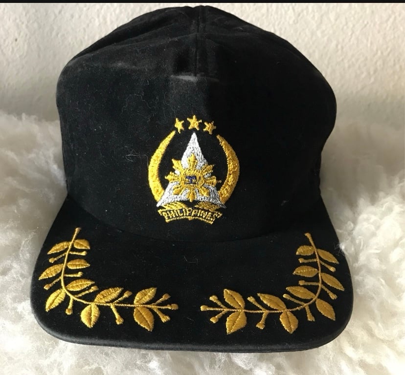 Vintage Almar’s Finest Quality And Style Black Embroidery Hat From Manila