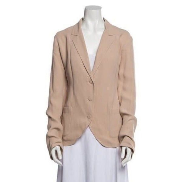 Balenciaga new authentic silk pink long sleeve blazer jacket 40 medium