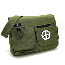 Peace Embroidered Laptop Messenger Bag
