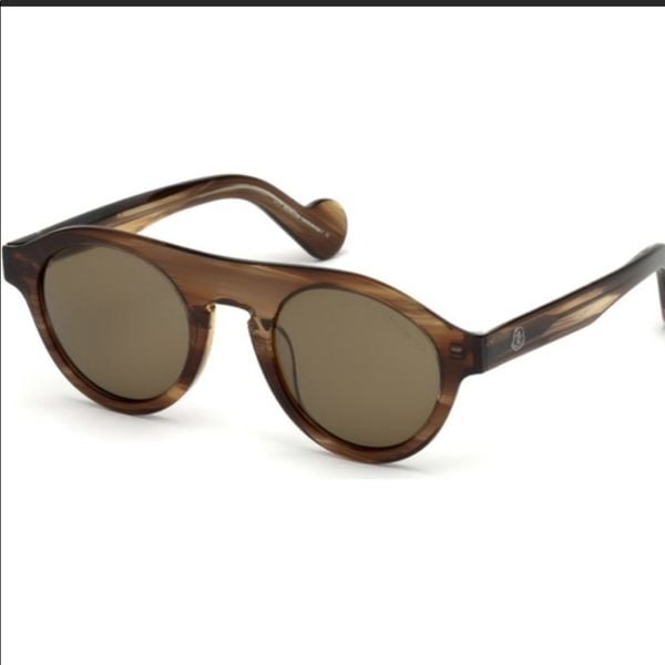 NWT Moncler ML0039 96A Sunglasses Tortoise Green Round sunglasses