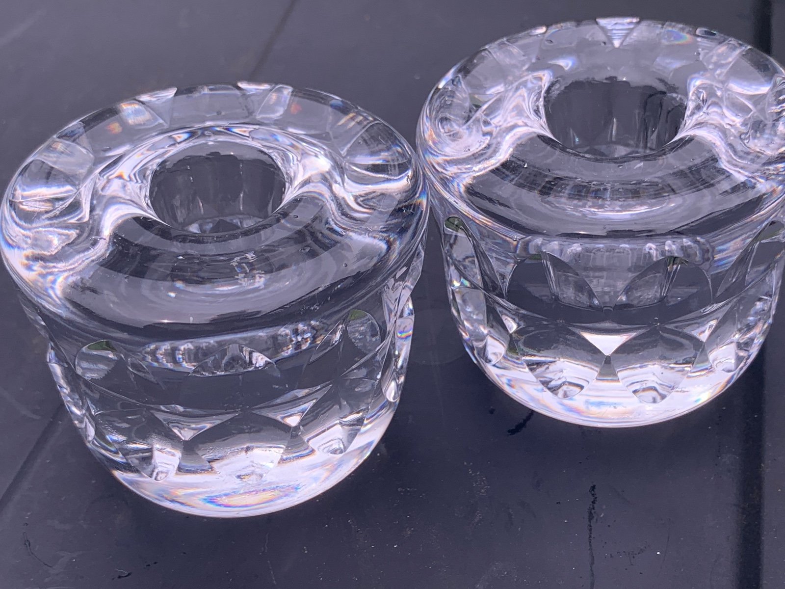 Vintage Kosta shops Boda Signed Glass Votives