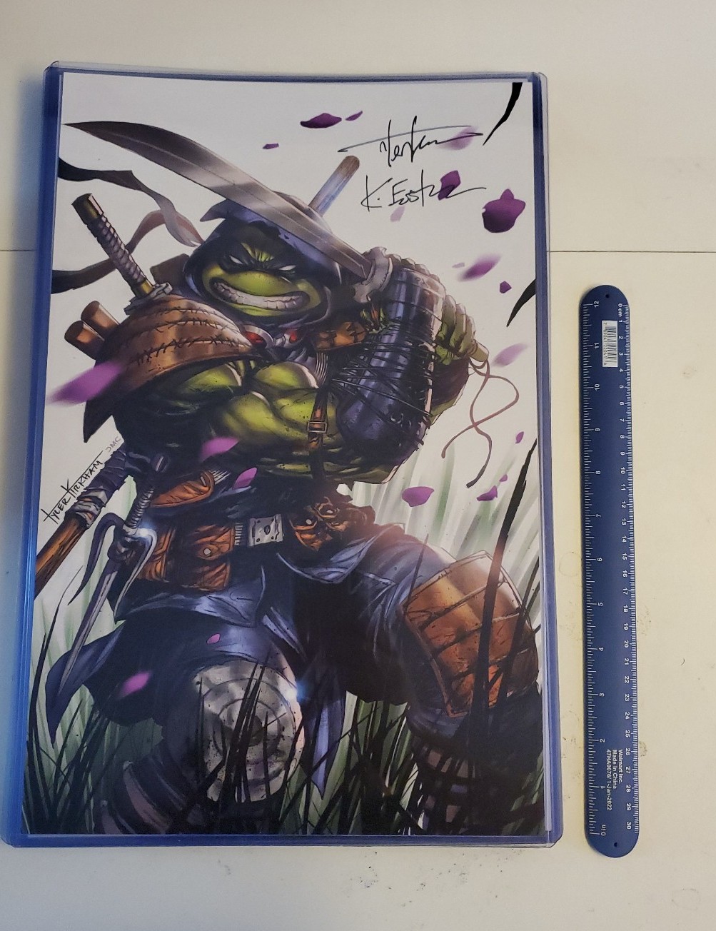TMNT Last Ronin Cherry Blossom 11 X 17 Art Print 2X sign Kirkham & Eastman w/COA