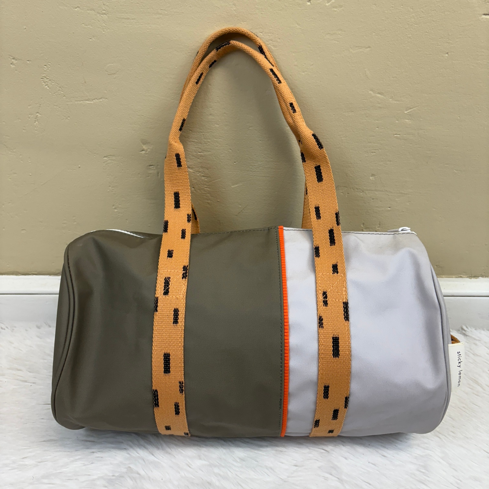 Sticky Lemon Sprinkles Small Duffle Bag Eco Recycled Materials Zip Closure