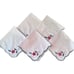 Set of 6 Vtg Red Flower Stitched Embroidered Scalloped Napkins Floral Holiday
