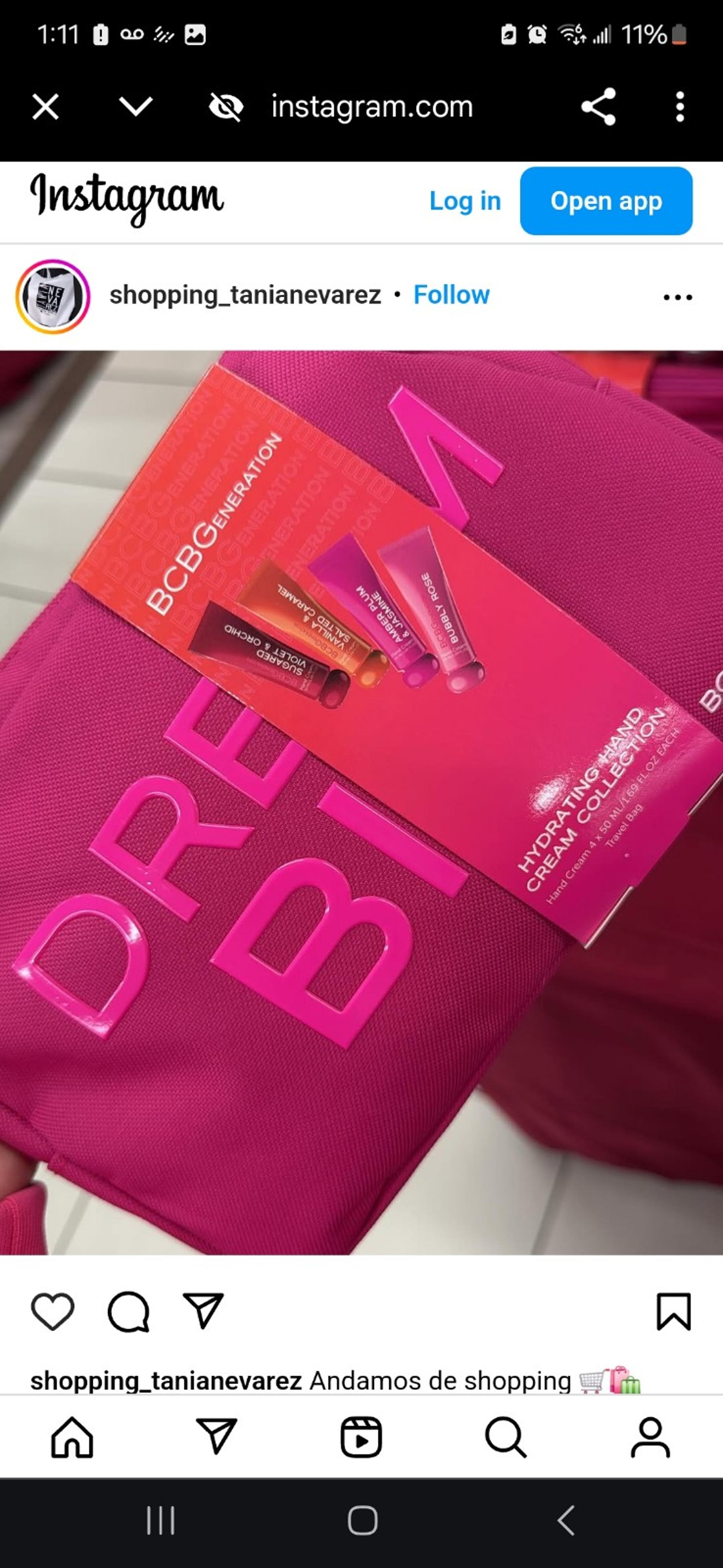 BCBG Generation Dream Big hand cream set and travel bag NEW
