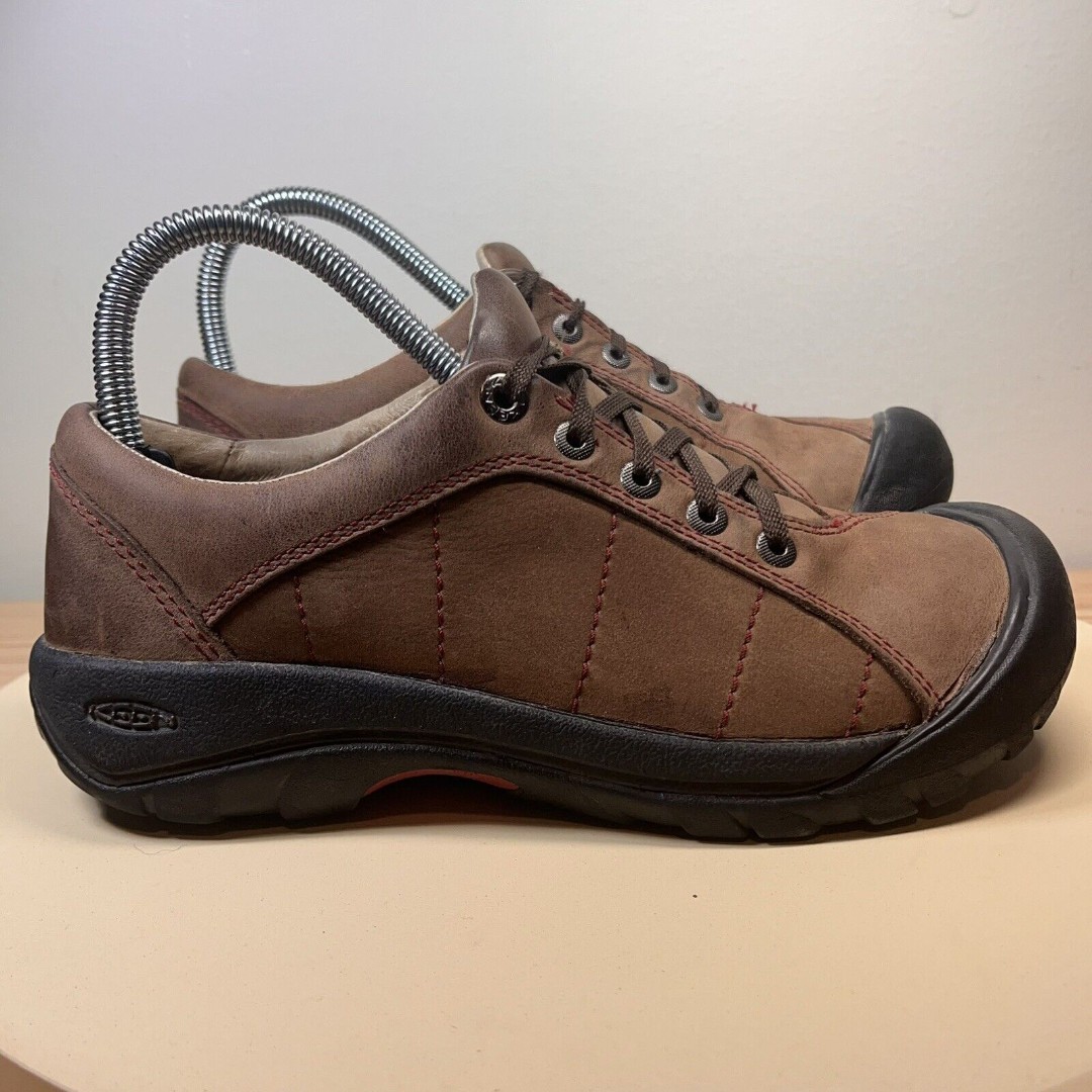 Keen Presidio Womens Size 7 Shoes Brown Leather Hiking Outdoor Casual Sneakers