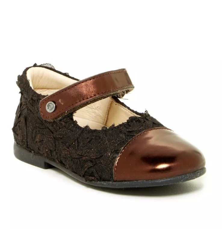 Naturino Toddler Girls Size Euro 21 Us 5 Mary Jane Bronze Brown Dress Shoe