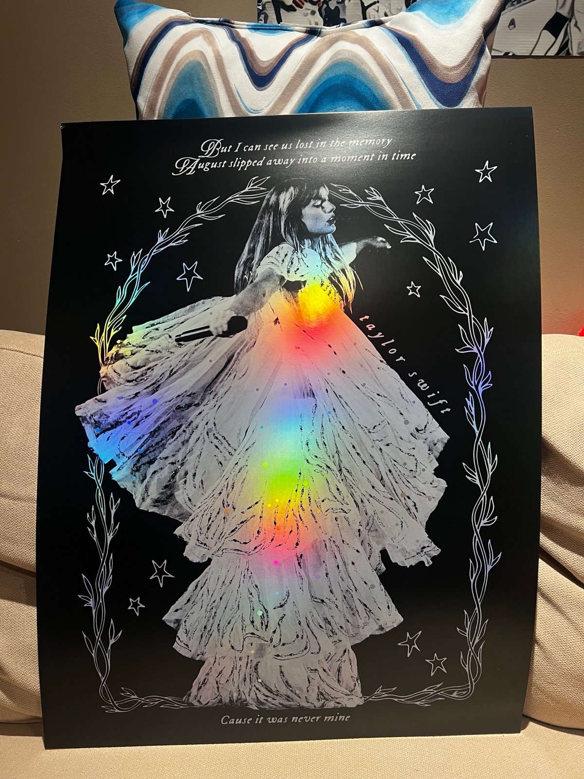[ONLY 1 AVAILABLE] TAYLOR SWIFT FOLKLORE SWIRLING FOIL LITHOGRAPH NEW