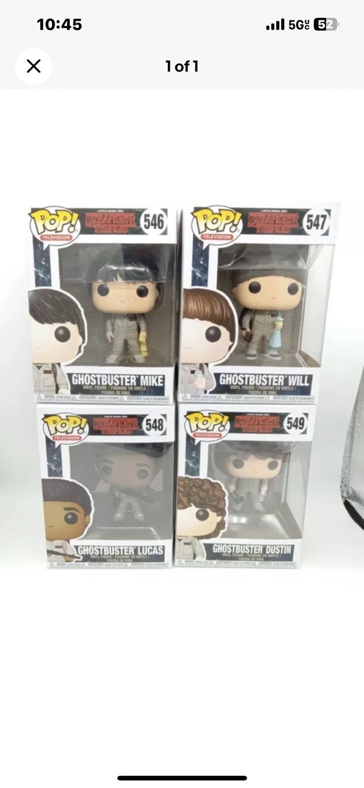 Funko Pop! Stranger Things Ghostbuster Costume Set Of 4 Dustin Will Mike Lucas