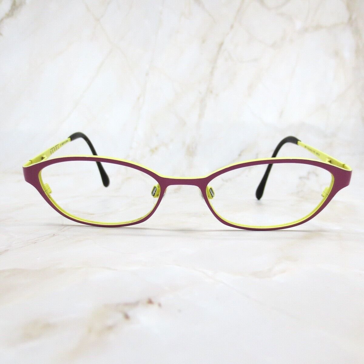 Bevel Guidette Vipl Eyeglasses Frame 8611 Women's Purple Yellow Full Rim 49-16