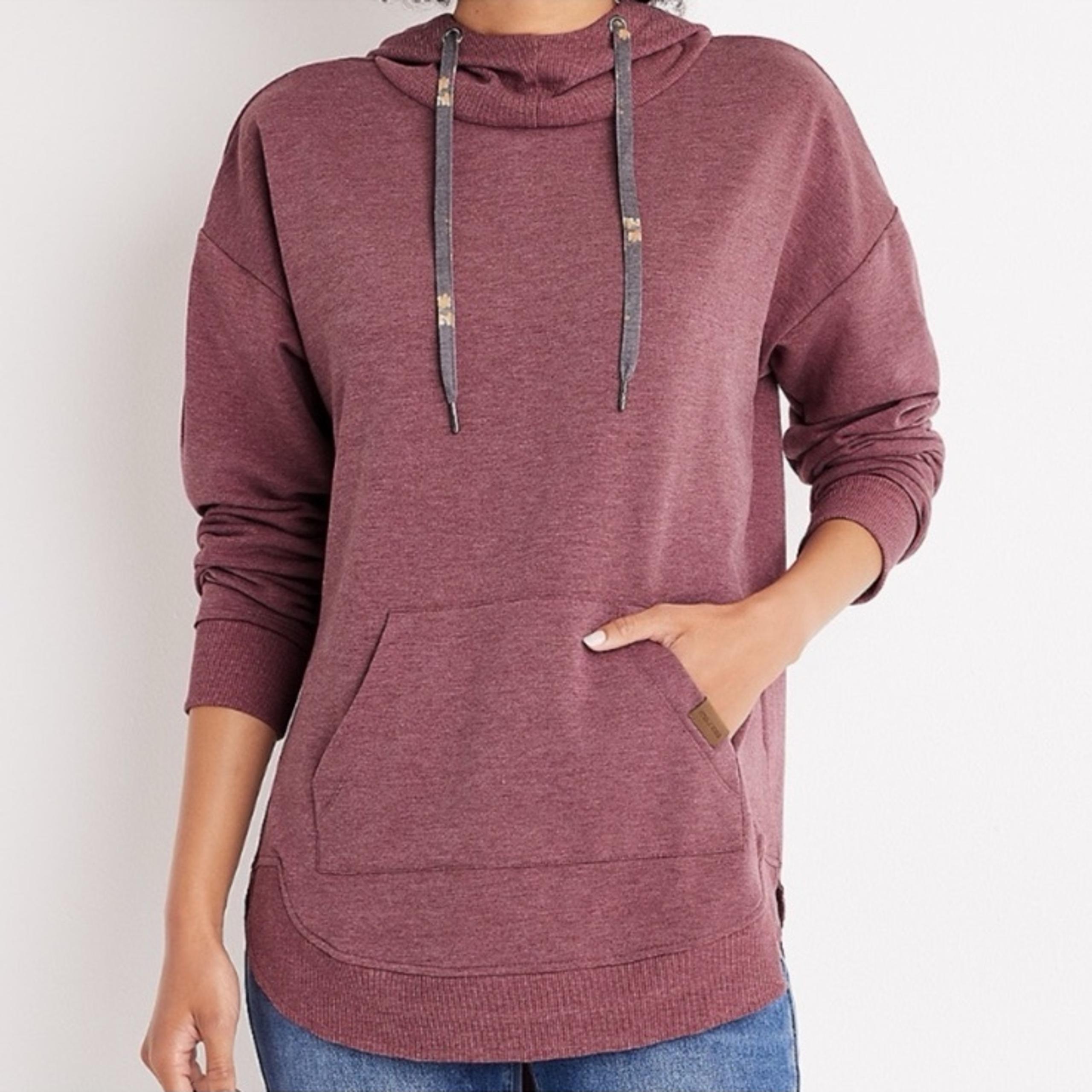 Maurices Solid Floral Homeward Fleece Hoodie