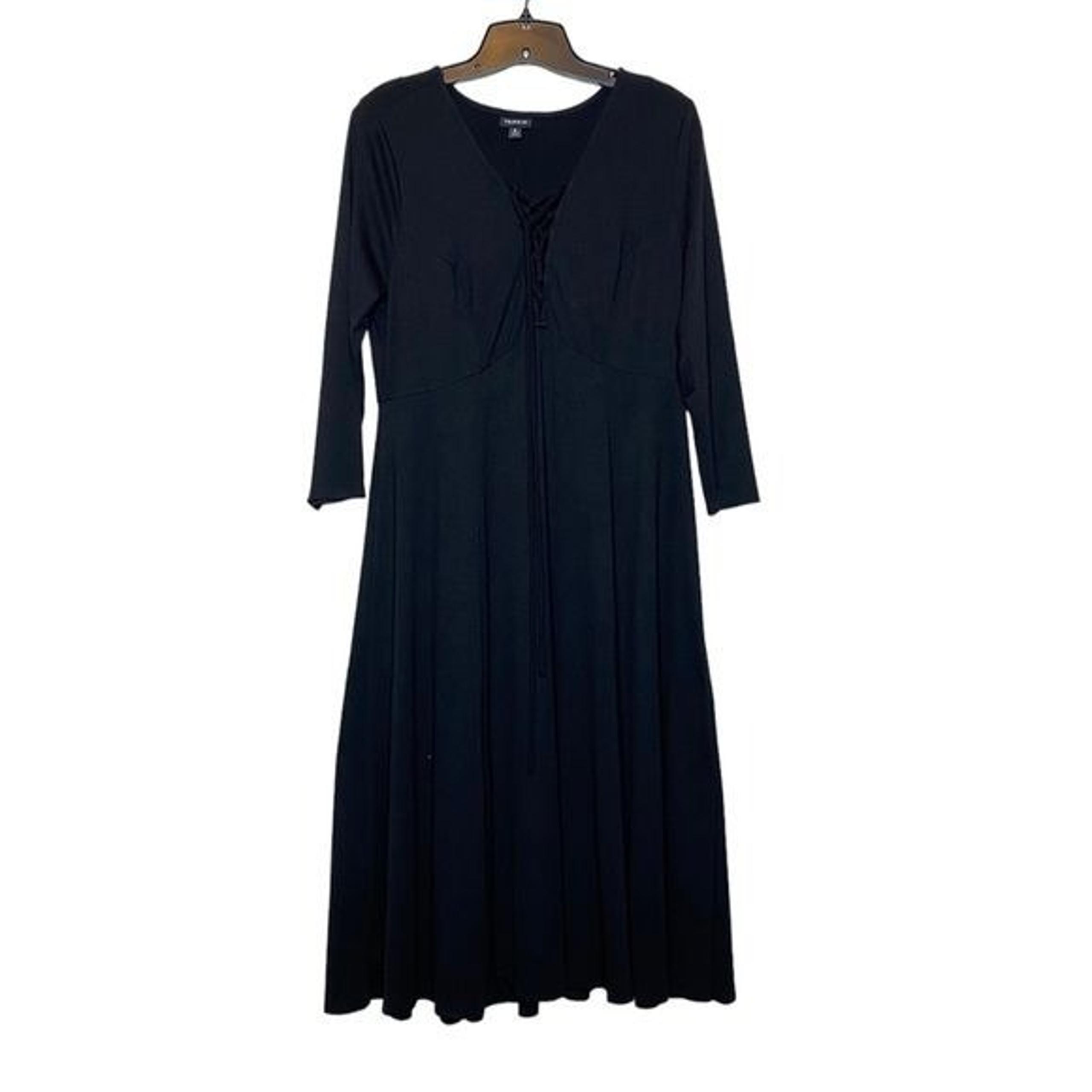 Torrid black lace up midi dress women’s size large torrid size 0