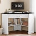 31.5 Corner Computer Desk, Corner Desk with Storage Shelves for Small Space