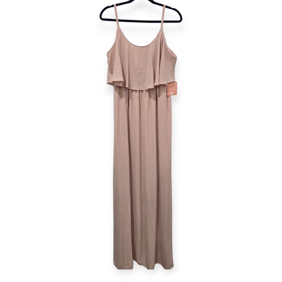 NWT Show Me Your Mumu Size L Caitlin Ruffle Maxi Dress Dune New Boho Pink