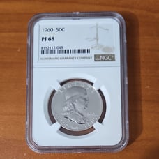 1960 Franklin Half Dollar Proof NGC PF68 White Coin Spot Free