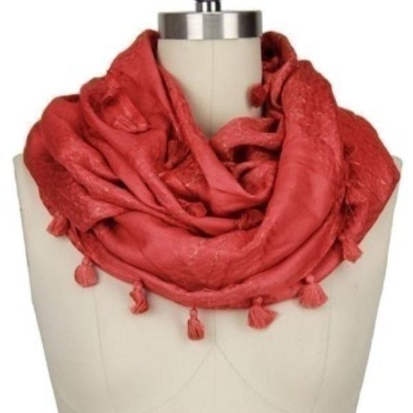 ☆☆ 3 for 30 bundled ☆☆Saachi Coral Pom Pom Lightweight Scarf