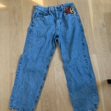 NINTH HALL AMBUSH Jeans Mens 30 Dragon Embroidered Baggy Wide Leg VTG Y2K