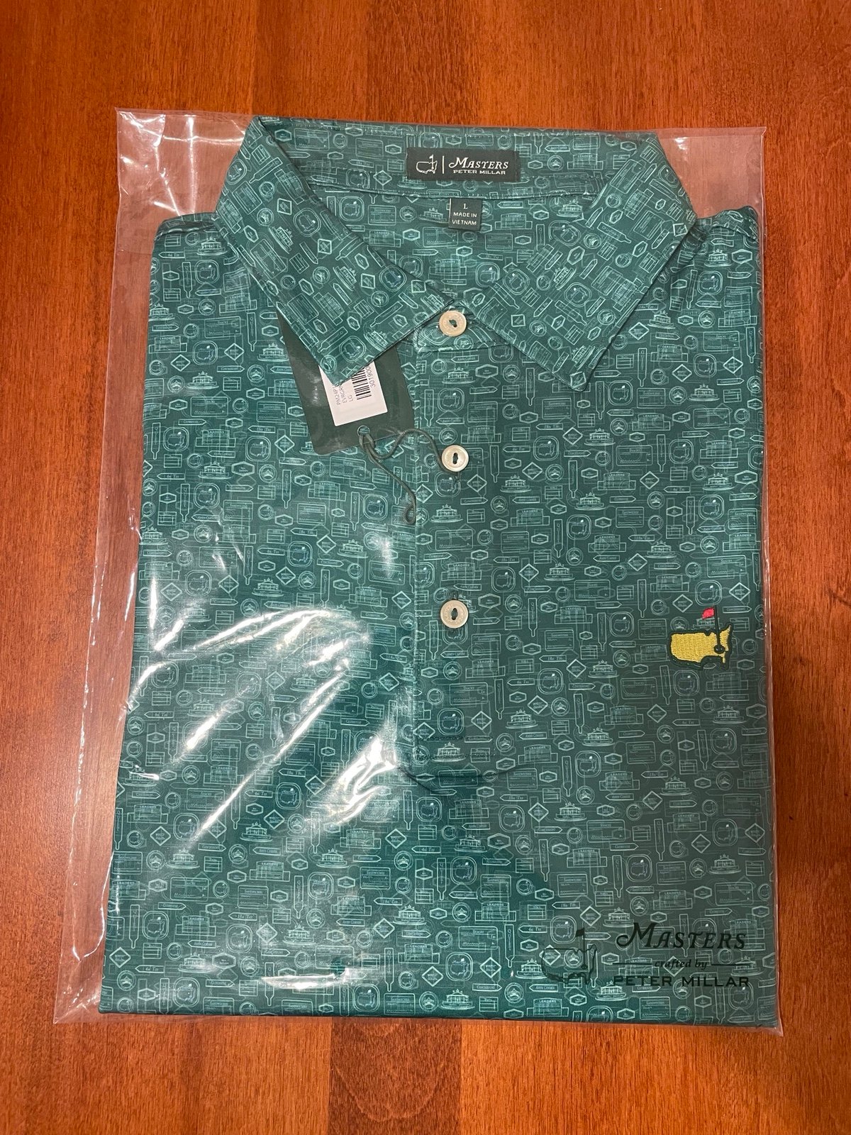 Peter Millar 2024 Masters Augusta National Logo Print Polo, Large